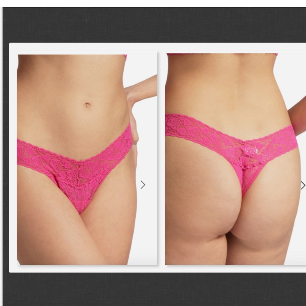 NEW Hanky Panky Berry In Love Lowrise Thong Rare Pink One Size